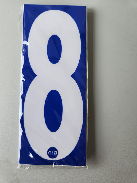 Karting Numbers White/Blue (Pack of 4)