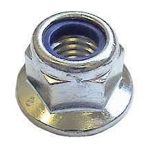 Flanged Nyloc Nuts - Zinc plated