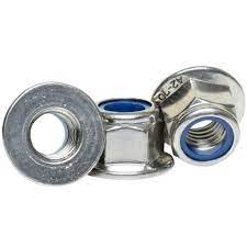 Flanged Nyloc Nuts - Zinc plated