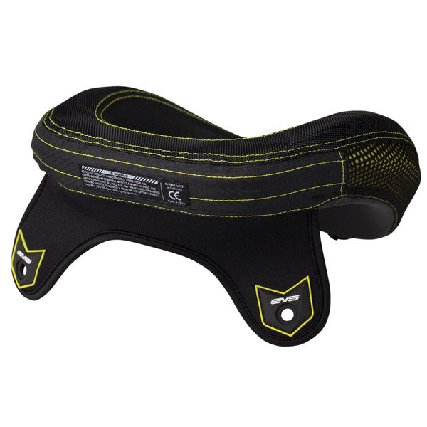 EVS R3 Neck Protector Including Armour Straps Youth (Black/Hi-Viz Yellow) One Size