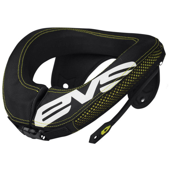 EVS R3 Neck Protector Including Armour Straps Youth (Black/Hi-Viz Yellow) One Size