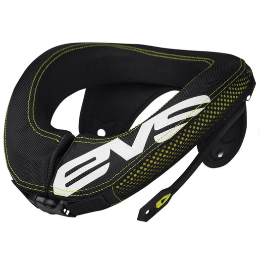 EVS R3 Neck Protector Including Armour Straps Youth (Black/Hi-Viz Yellow) One Size