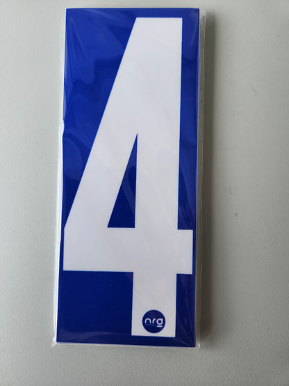 Karting Numbers White/Blue (Pack of 4)