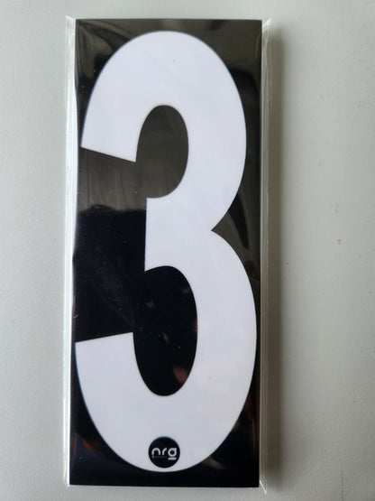 Karting Numbers White/Black (Pack of 4)