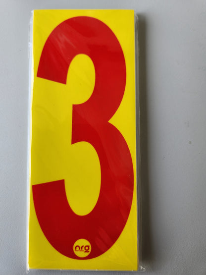 Karting Numbers Red/Yellow (Pack of 4)