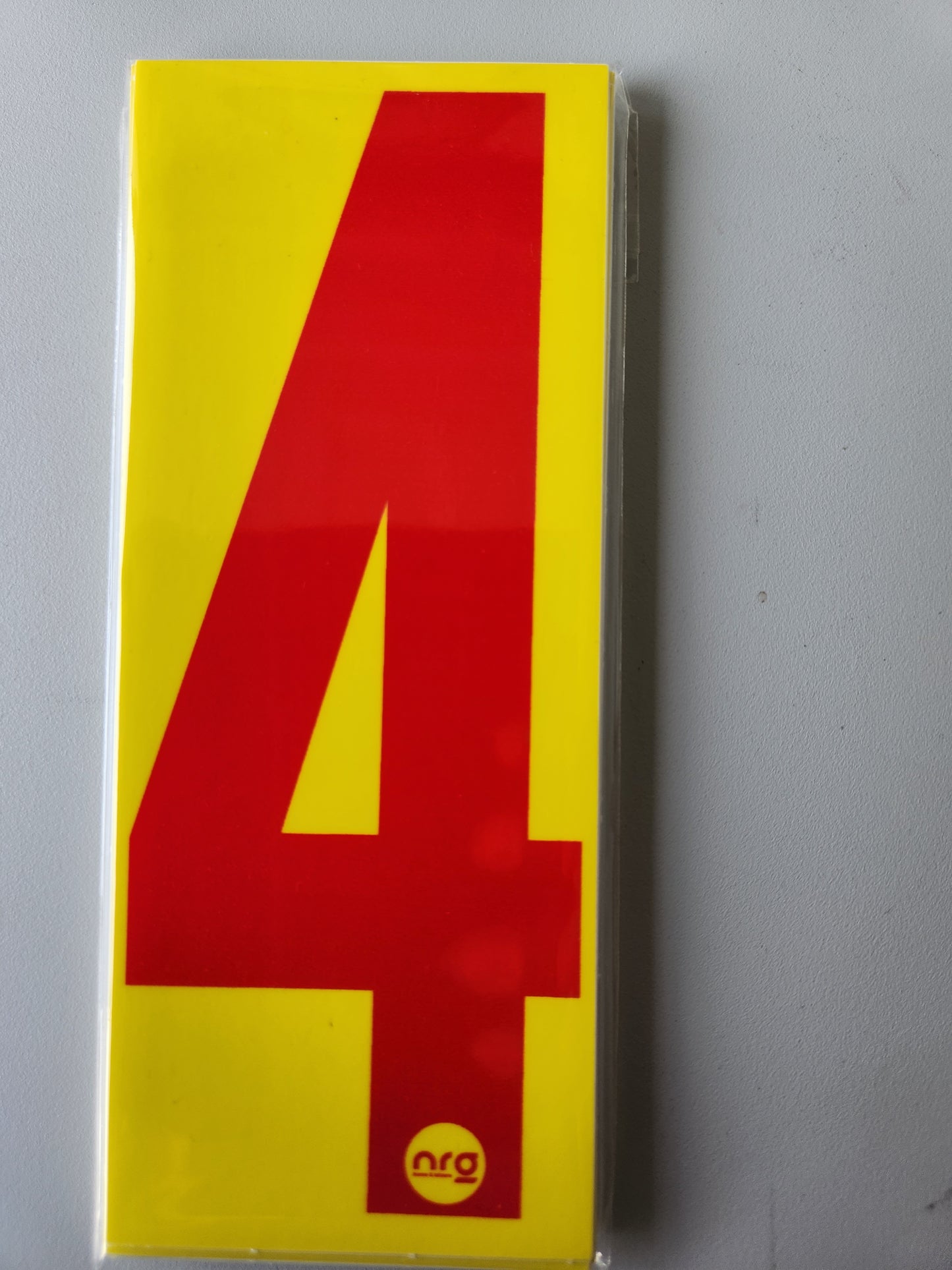 Karting Numbers Red/Yellow (Pack of 4)