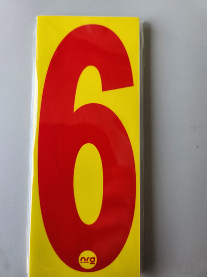 Karting Numbers Red/Yellow (Pack of 4)