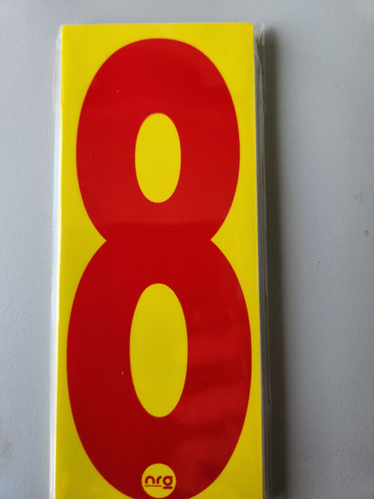 Karting Numbers Red/Yellow (Pack of 4)