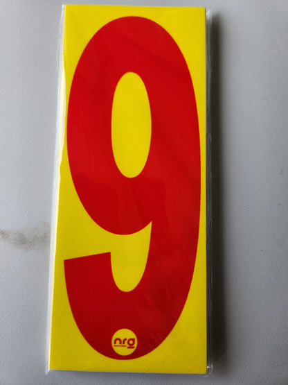 Karting Numbers Red/Yellow (Pack of 4)