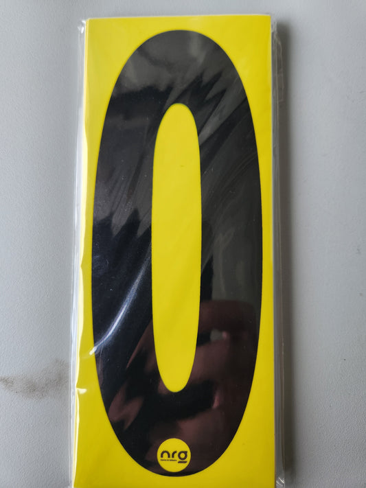 Karting Numbers Black/Yellow (Pack 0f 4)