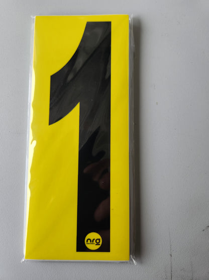 Karting Numbers Black/Yellow (Pack 0f 4)