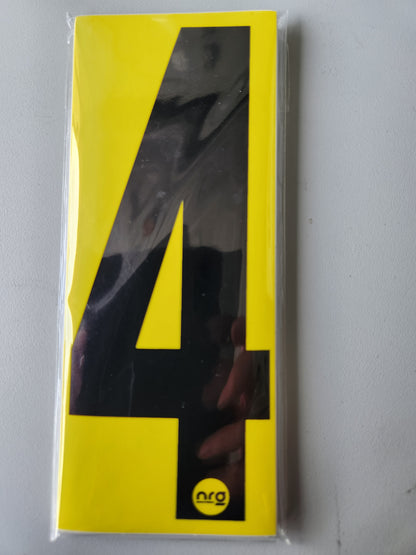 Karting Numbers Black/Yellow (Pack 0f 4)