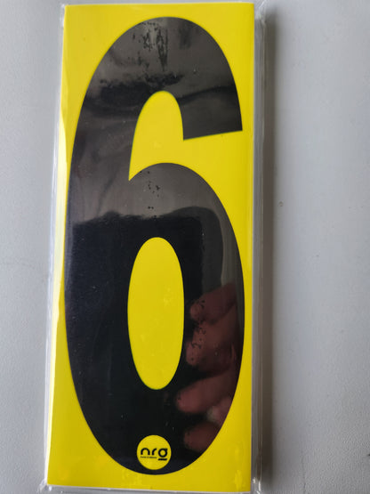 Karting Numbers Black/Yellow (Pack 0f 4)