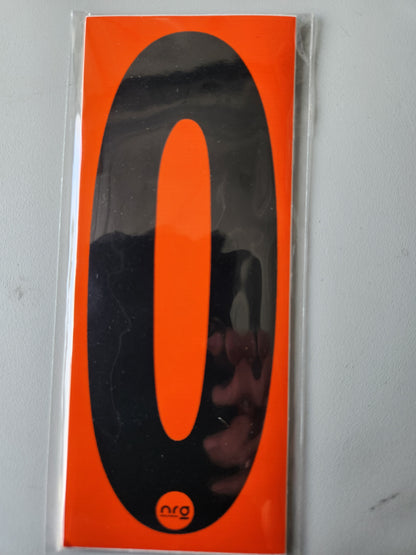 Karting Numbers Black/Orange (Pack of 4)