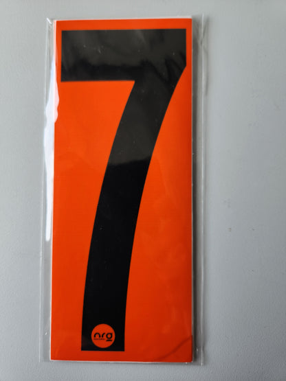 Karting Numbers Black/Orange (Pack of 4)