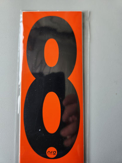 Karting Numbers Black/Orange (Pack of 4)