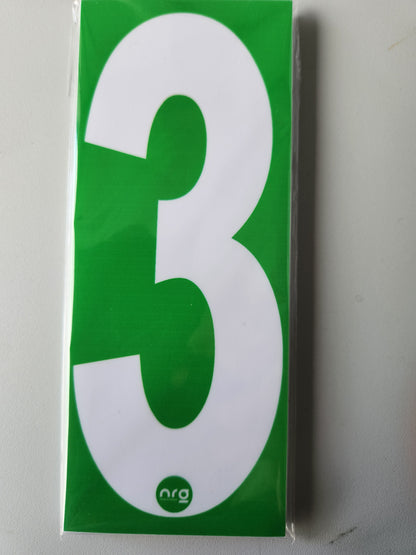 Karting Numbers White/Green (Pack of 4)