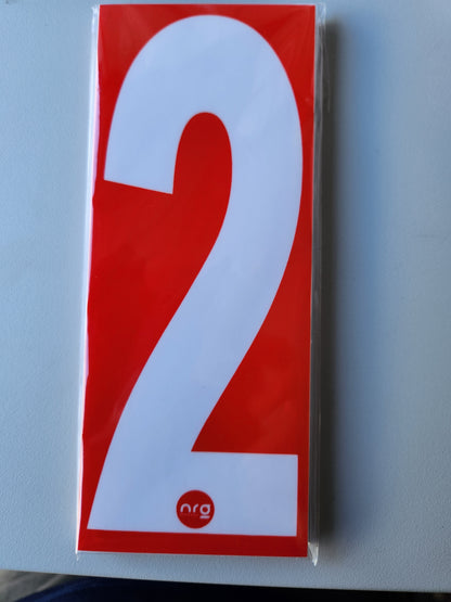 Karting Numbers White/Red (Pack of 4)