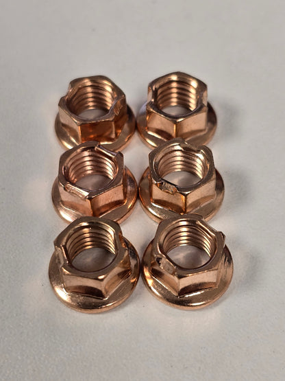 Wheel hexagonal self-locking nut (copper K nut) Pack of 12