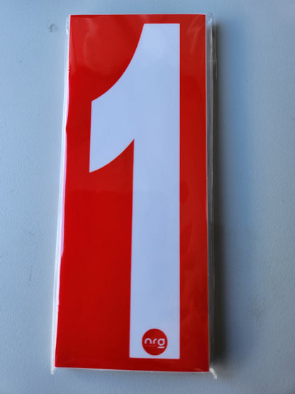 Karting Numbers White/Red (Pack of 4)