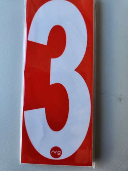 Karting Numbers White/Red (Pack of 4)