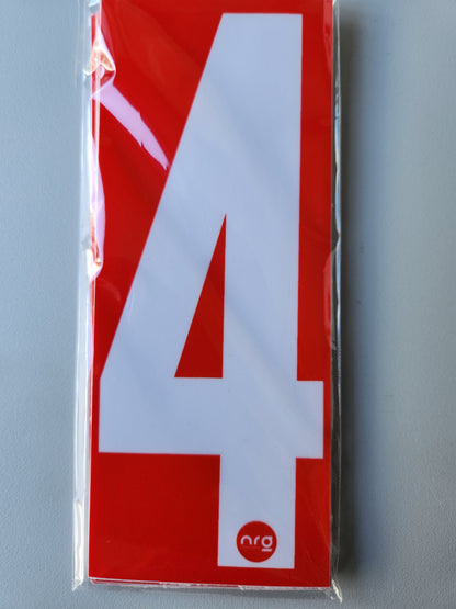 Karting Numbers White/Red (Pack of 4)