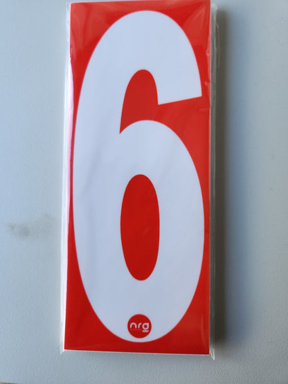 Karting Numbers White/Red (Pack of 4)