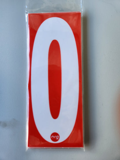 Karting Numbers White/Red (Pack of 4)